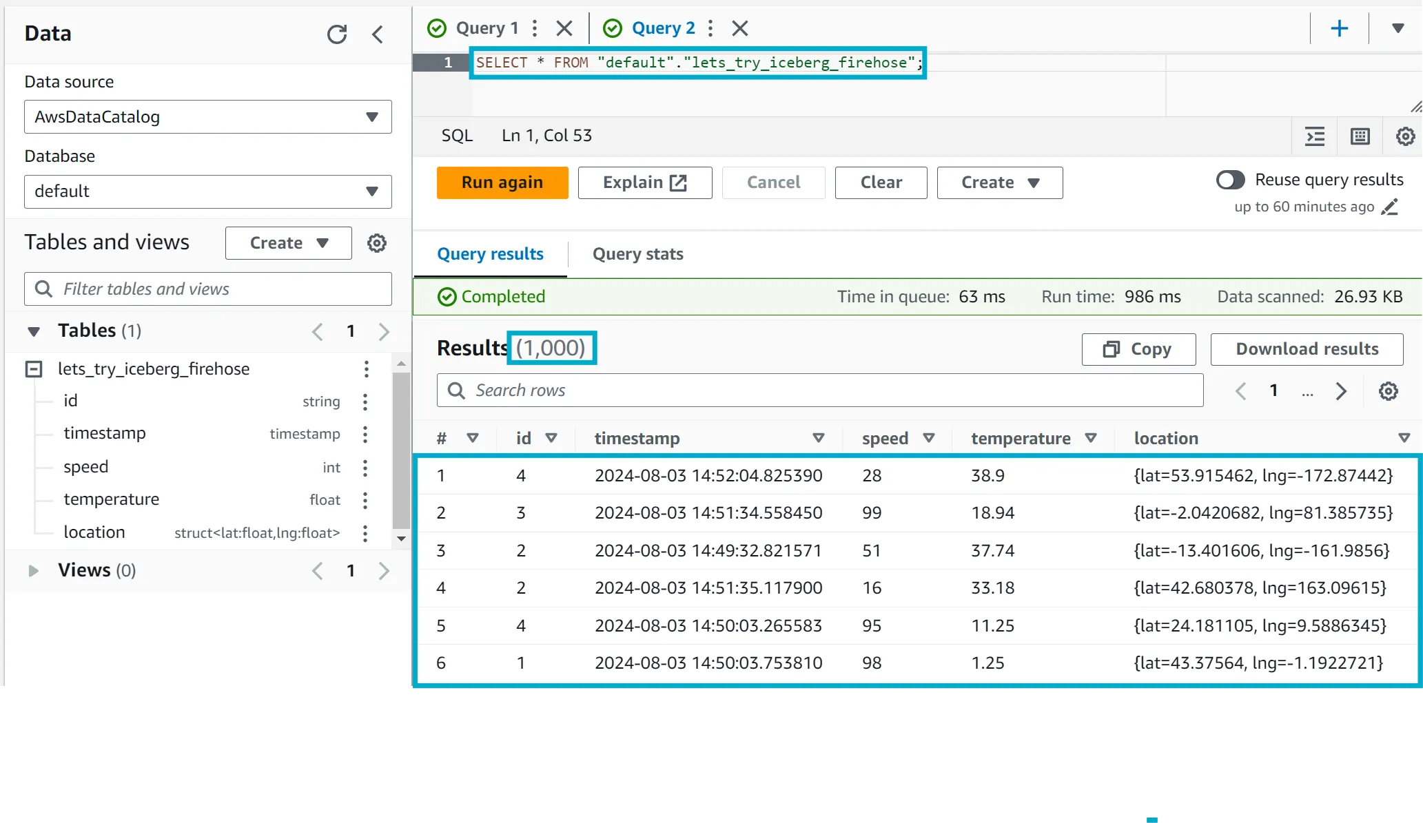 Query Iceberg table