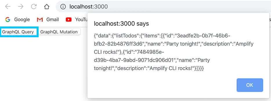 Amplify Web app running AppSync queries