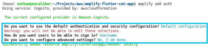 Amplify add auth support