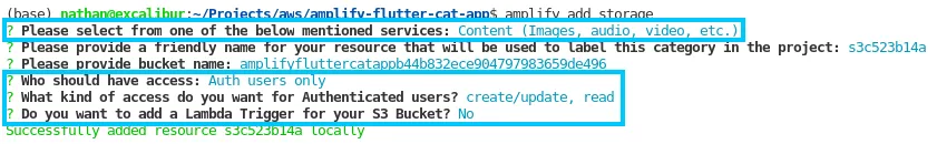 Amplify add storage support