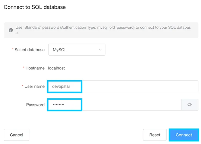 NoSQL Workbench SQL connection details