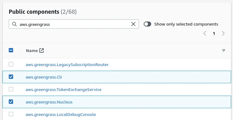 AWS IoT Greengrass V2 specify deployment components