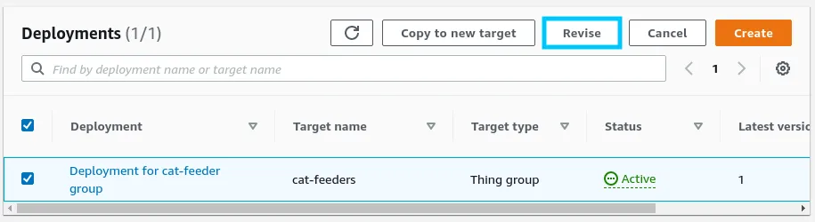 AWS IoT Greengrass V2 revise deployment