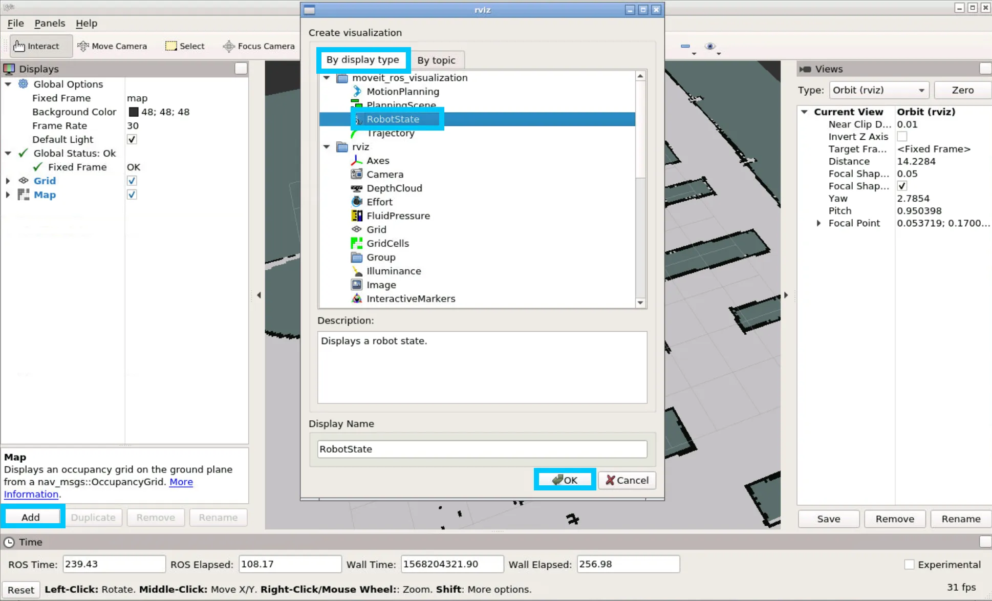 RViz Add RobotState to Display