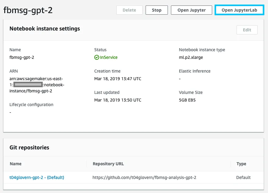 SageMaker notebook create