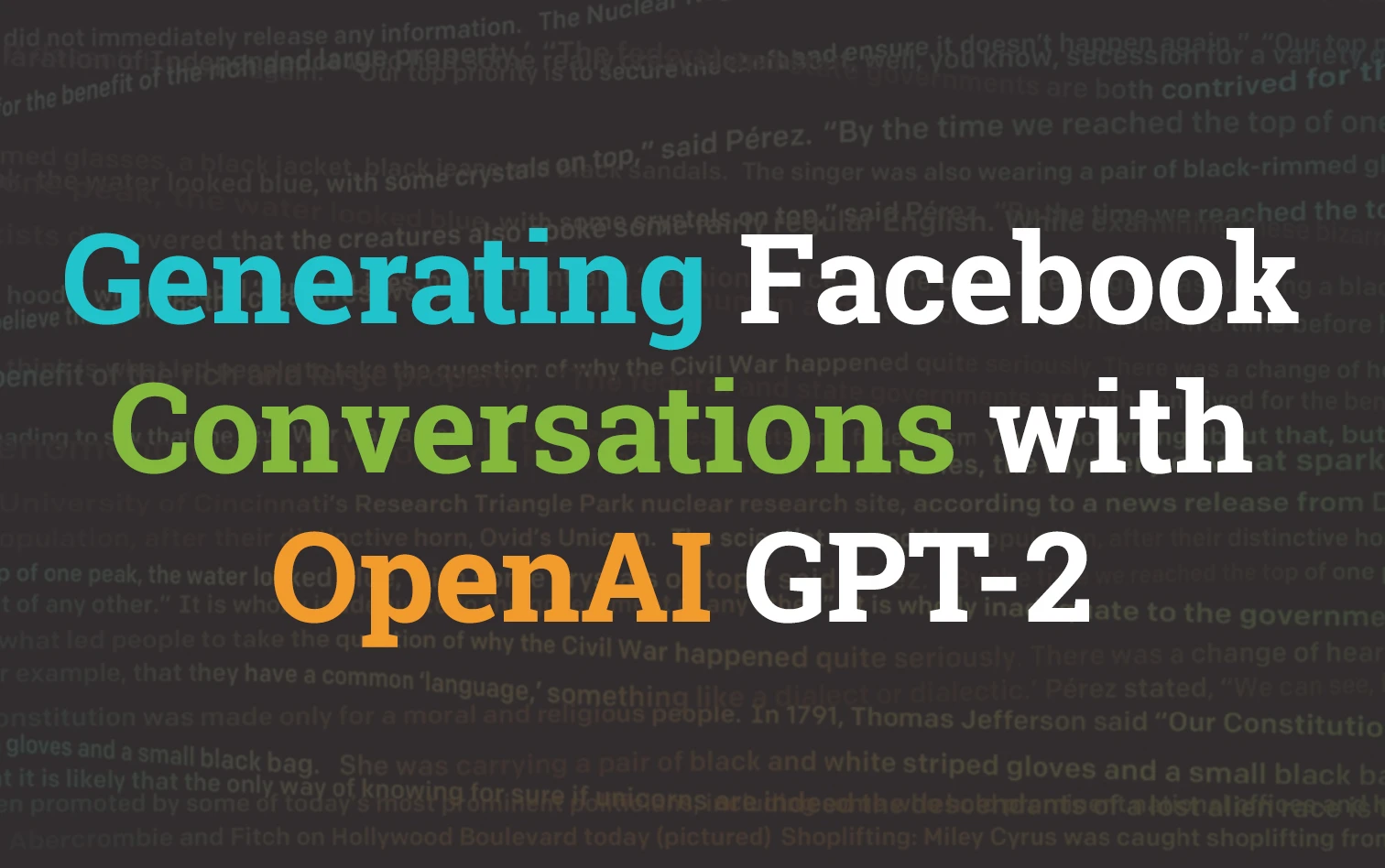 Fake Facebook conversations using OpenAI GPT-2