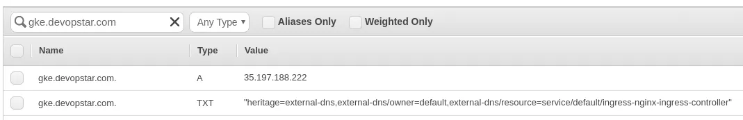 Route53 DNS record