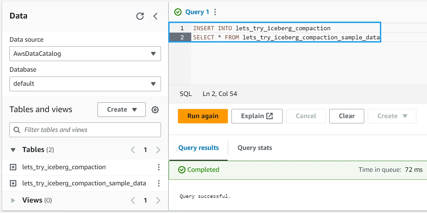 Load data into Iceberg table