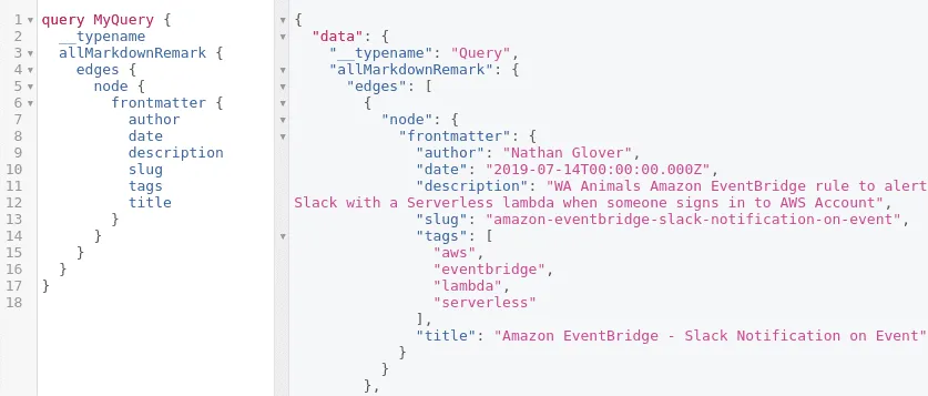 Markdown blog posts from GraphQL