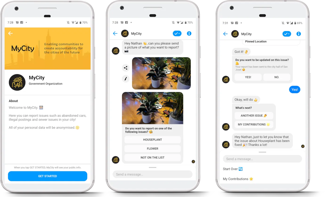 MyCity Messenger Bot for F8 Hackathon