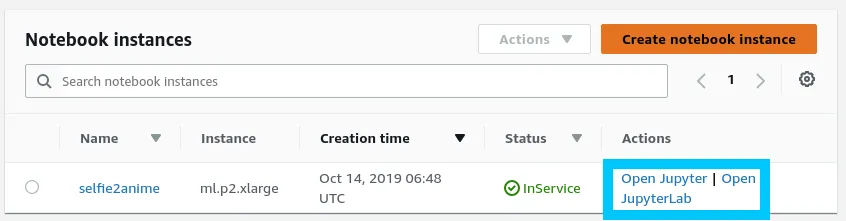 AWS SageMaker Notebook Open JupyterLab
