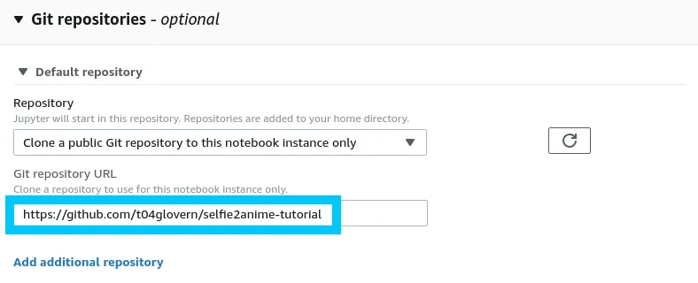 AWS SageMaker Notebook Git Repositories