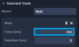 aws sumerian scene box action wait settings