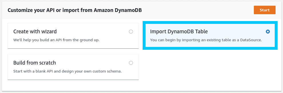AppSync import existing DynamoDB table