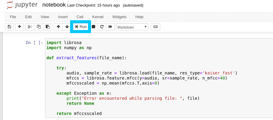 Jupyter Notebook Execute Cell