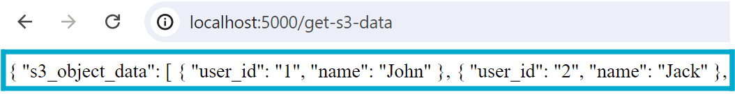 Client application get-s3-data page