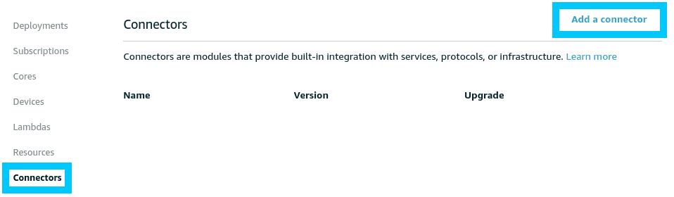 Greengrass Core add a connector