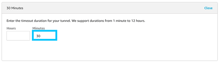 AWS IoT Secure tunnel timeout