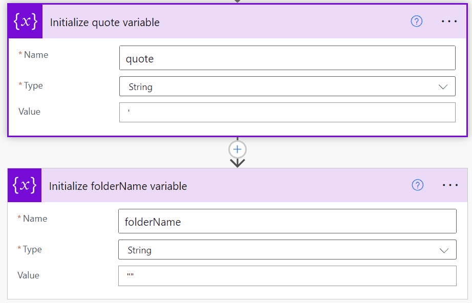 Initialize variables