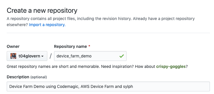 GitHub create repository