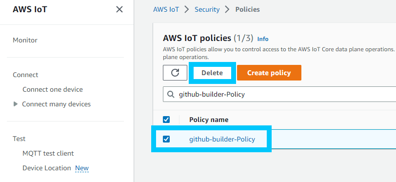Delete github-builder-Policy