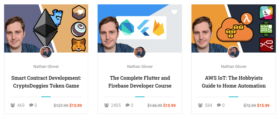 Udemy courses listed using Eduma