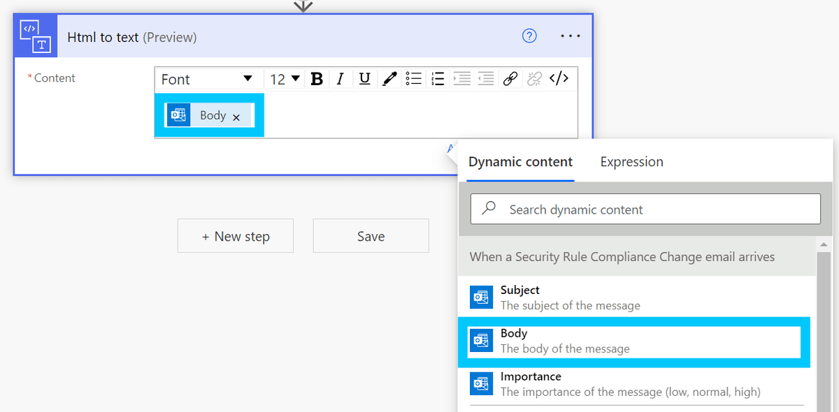 Convert HTML email body to text