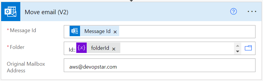 Move email to folder block format