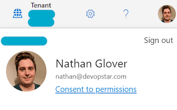 Permission consent profile button