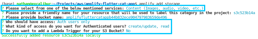 Amplify add storage support
