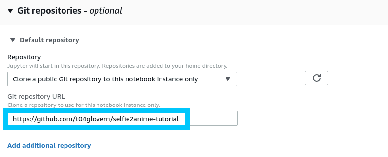 AWS SageMaker Notebook Git Repositories