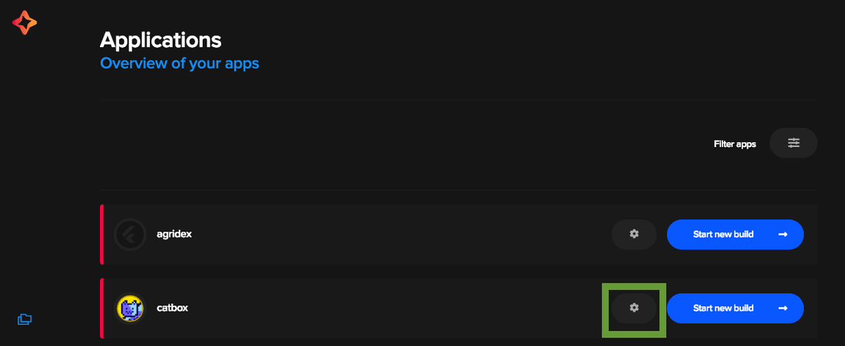 CodeMagic settings for build