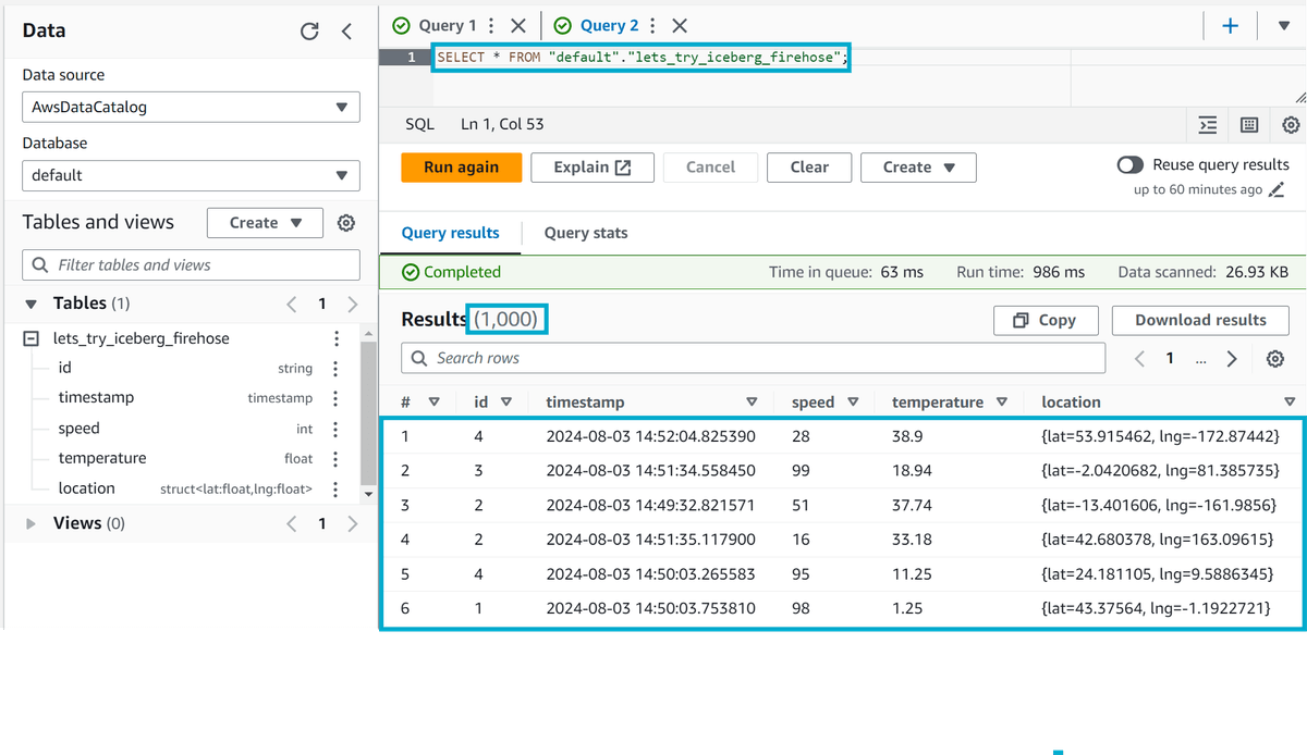 Query Iceberg table