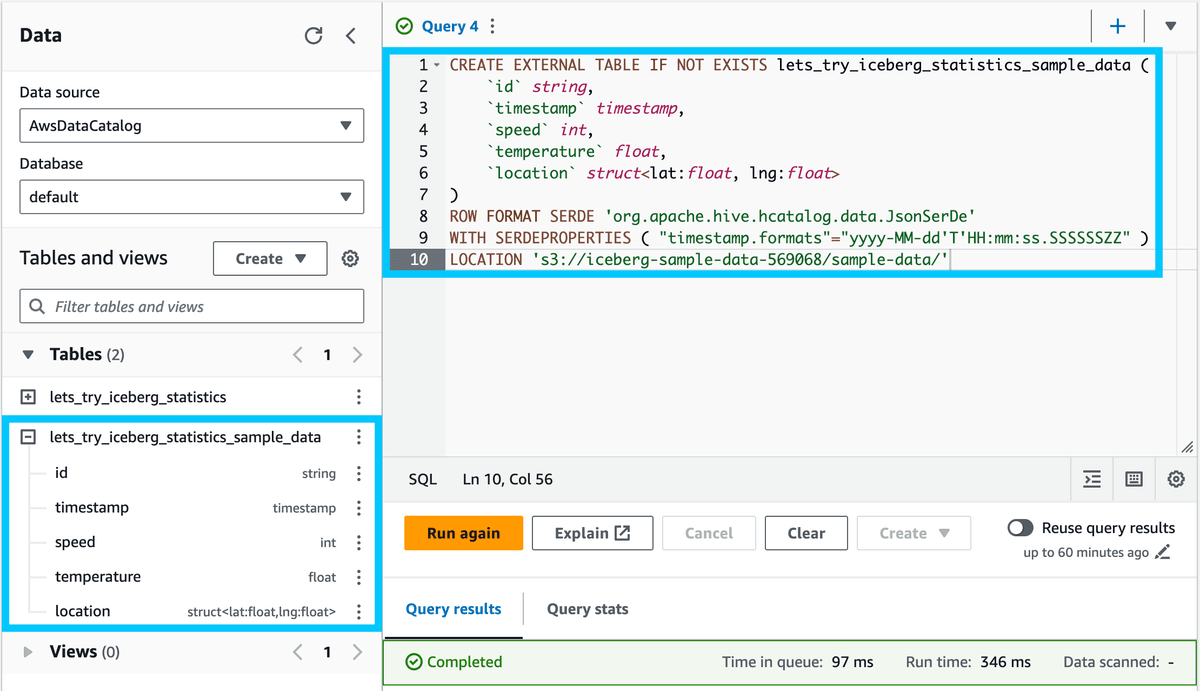 Create temporary table