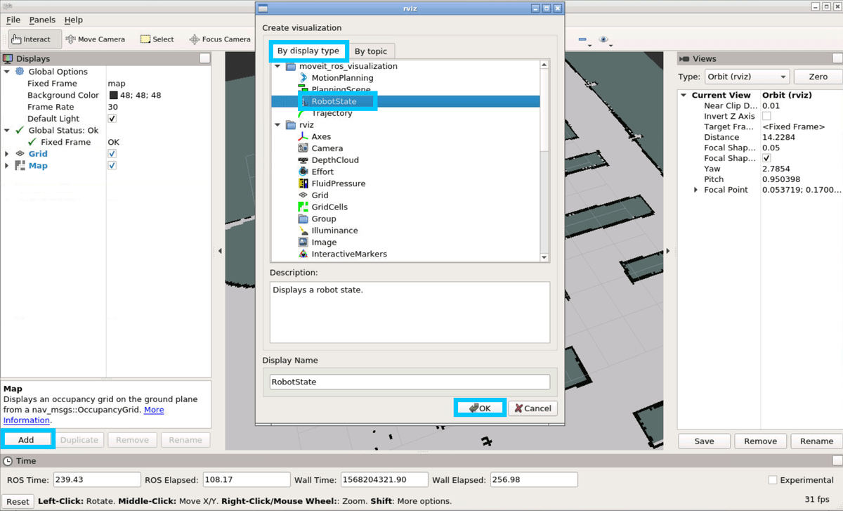 RViz Add RobotState to Display